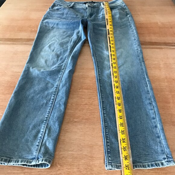 Hudson Icy Blue Jeans Women 10 Blue Mid Rise Flap Pocket Medium Wash Stretch - Picture 5 of 15